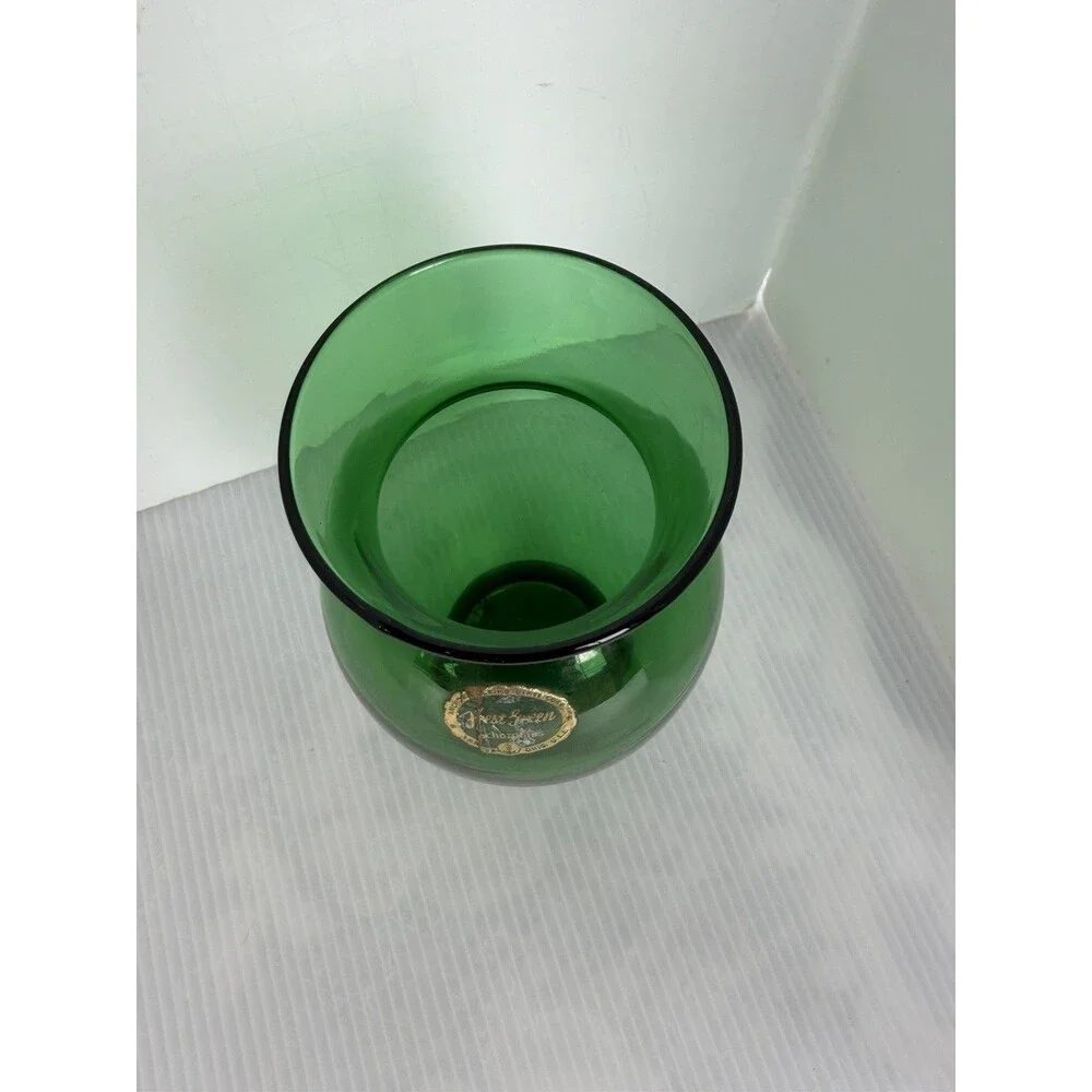 Vintage Anchor Hocking Emerald Forest Green Bud Vase 6.5